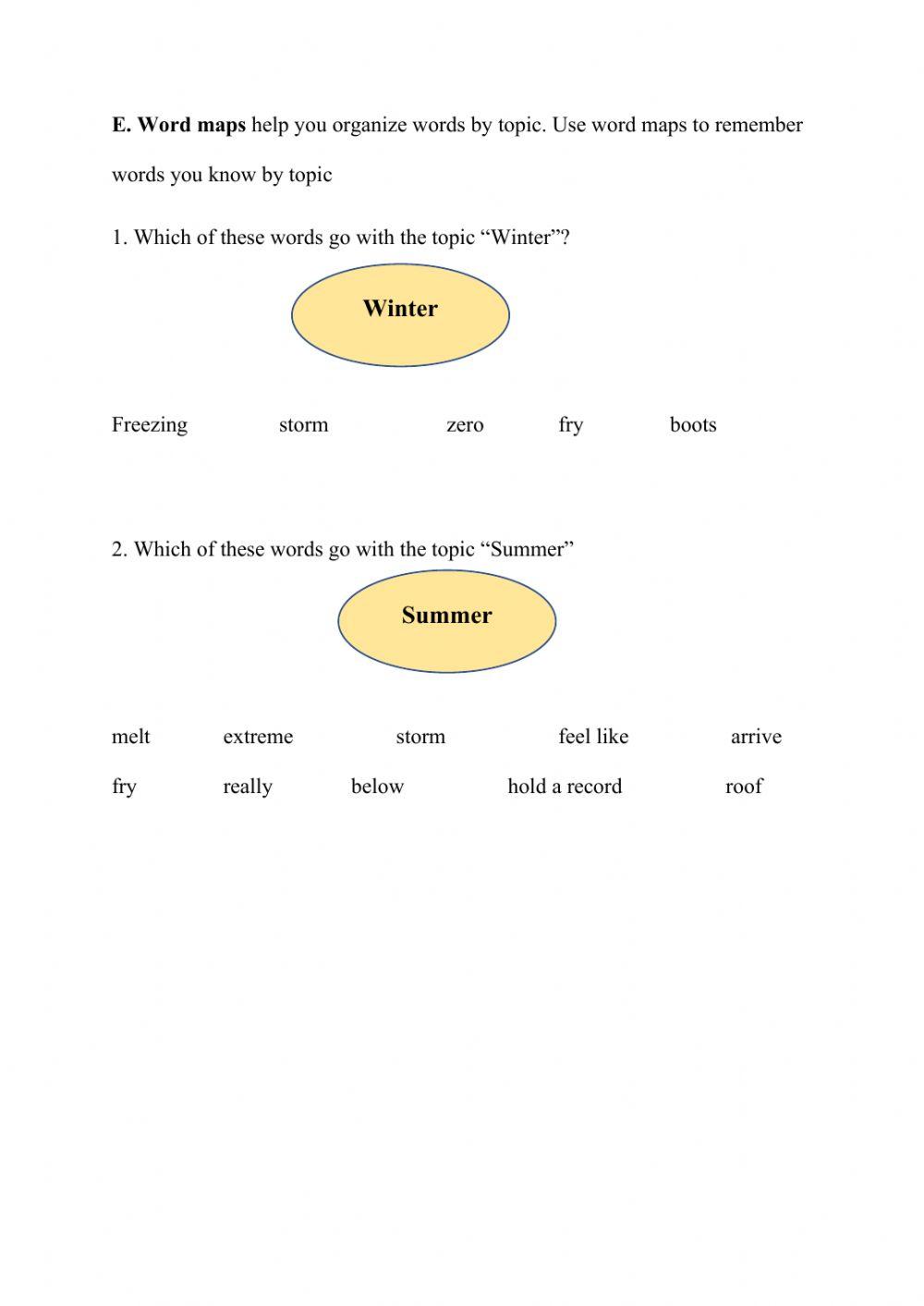 Sky High Unit 1 Word Review