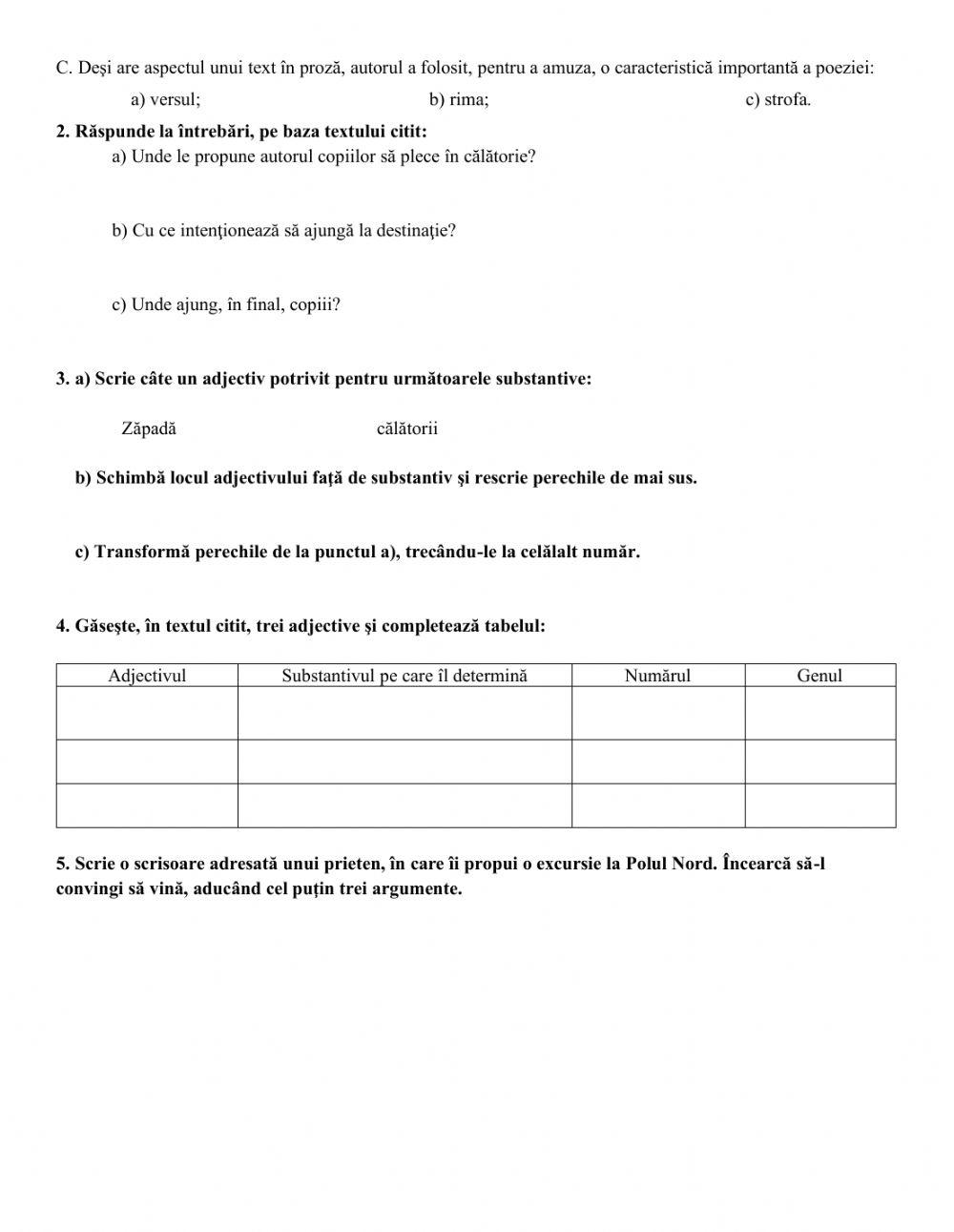 Evaluare ”O iarna de poveste”