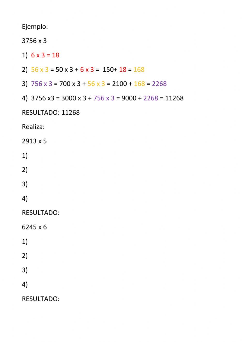 Multiplicación por crecientes Multiplicación por crecientes