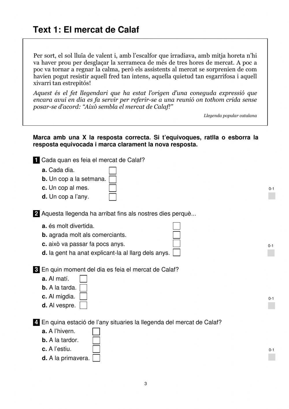 Comprensió lectora - avaluació diagnòstica