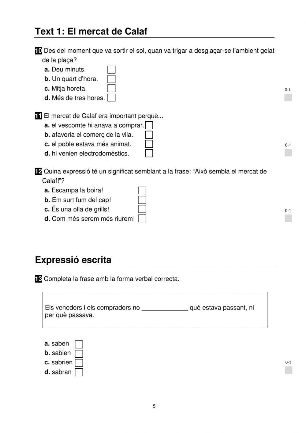 Comprensió lectora - avaluació diagnòstica