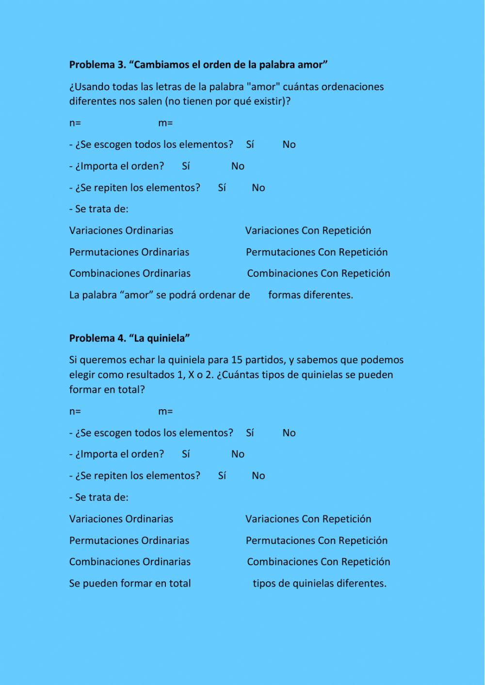 Problemas de Combinatoria