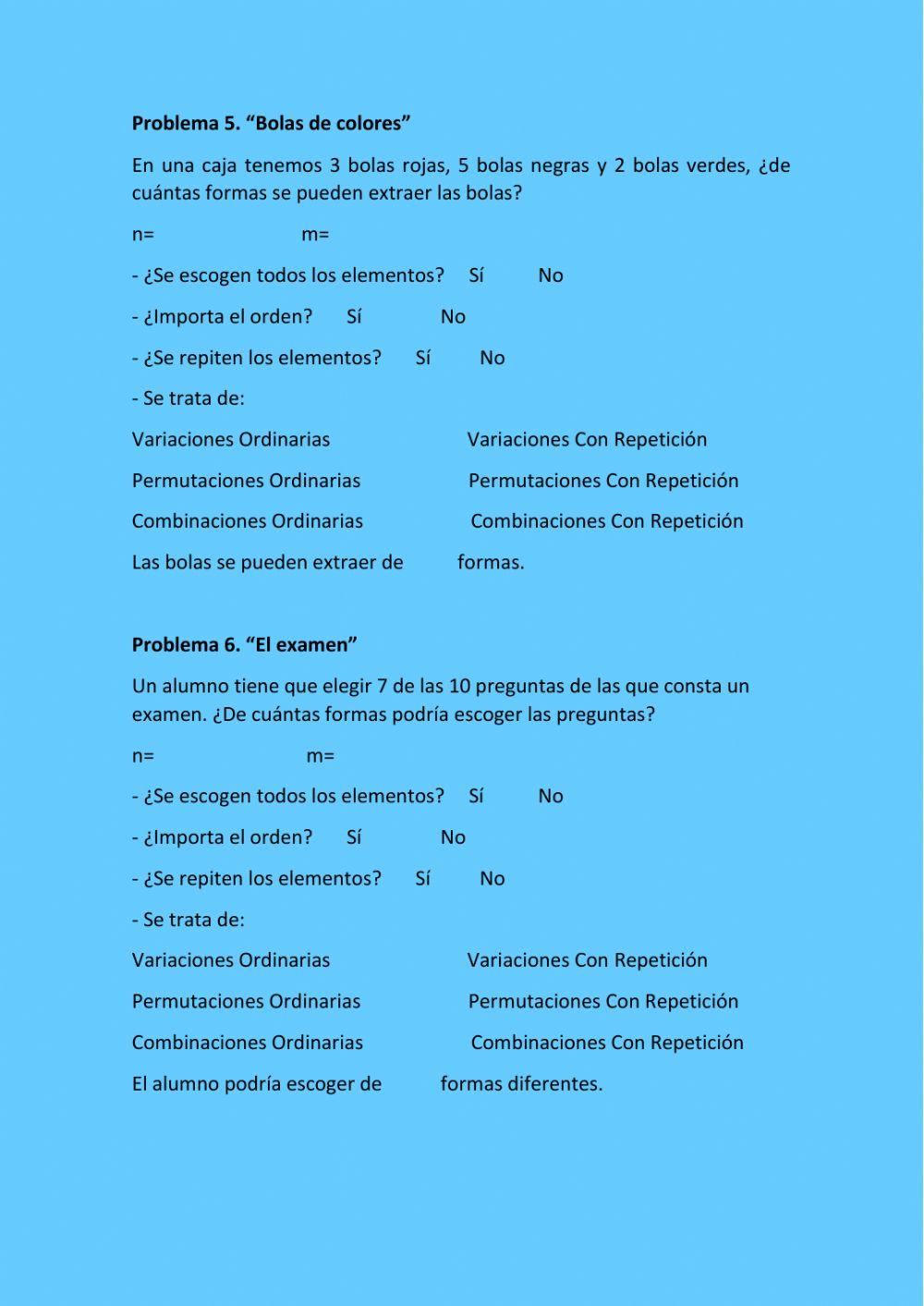 Problemas de Combinatoria