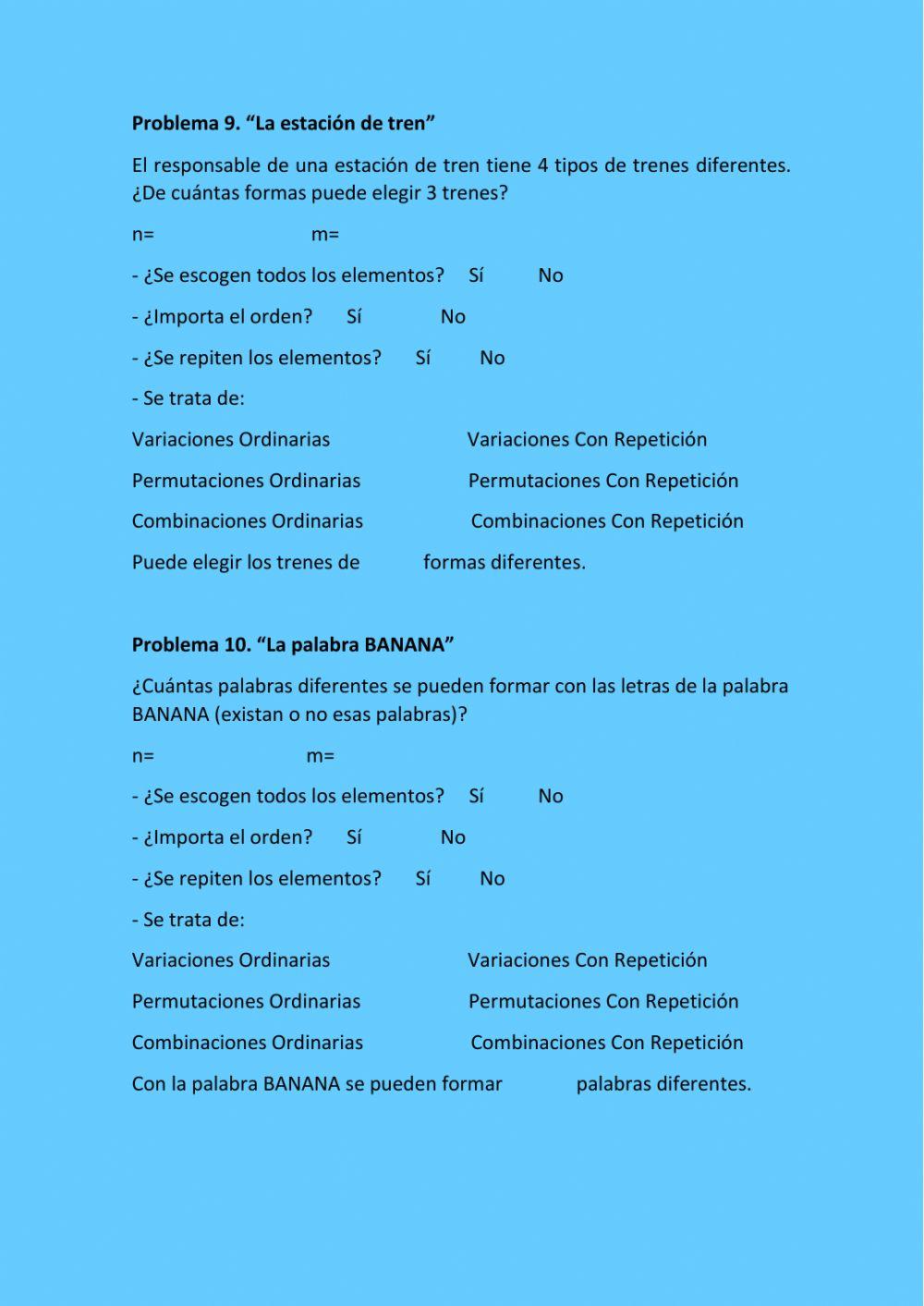 Problemas de Combinatoria
