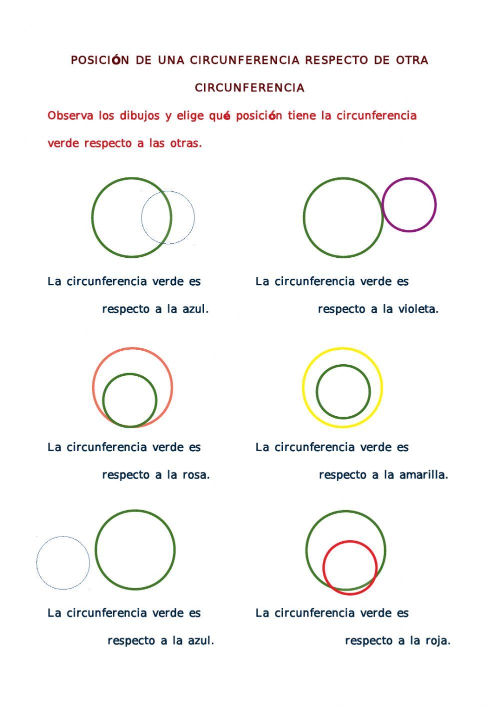 Posición entre dos circunferencias.