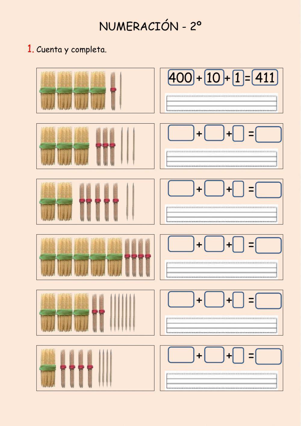 Los números hasta el 599