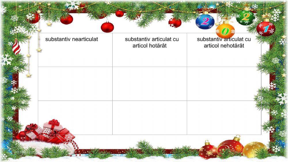 Povestea omului de zăpadă-substantivul