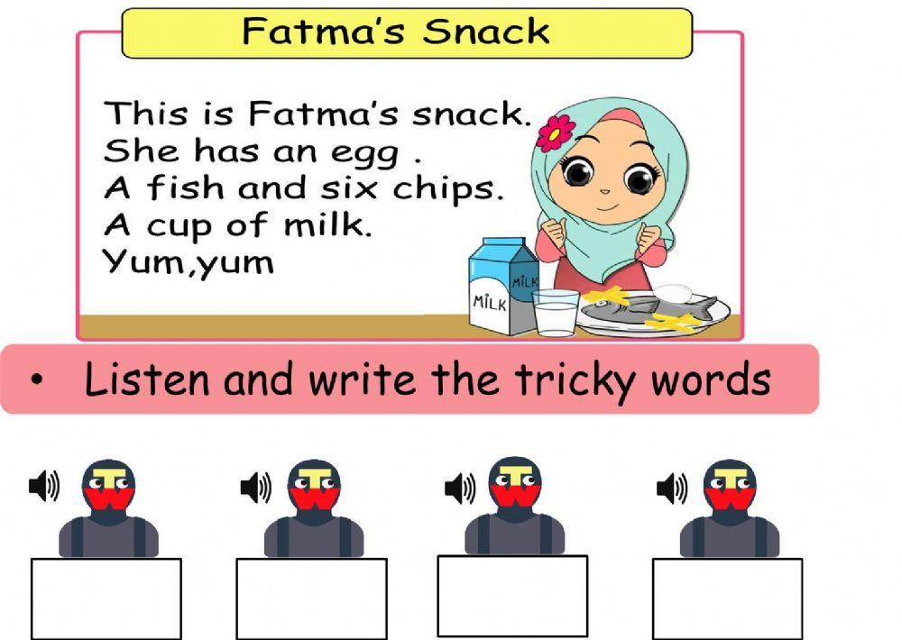 Listen and write the tricky words