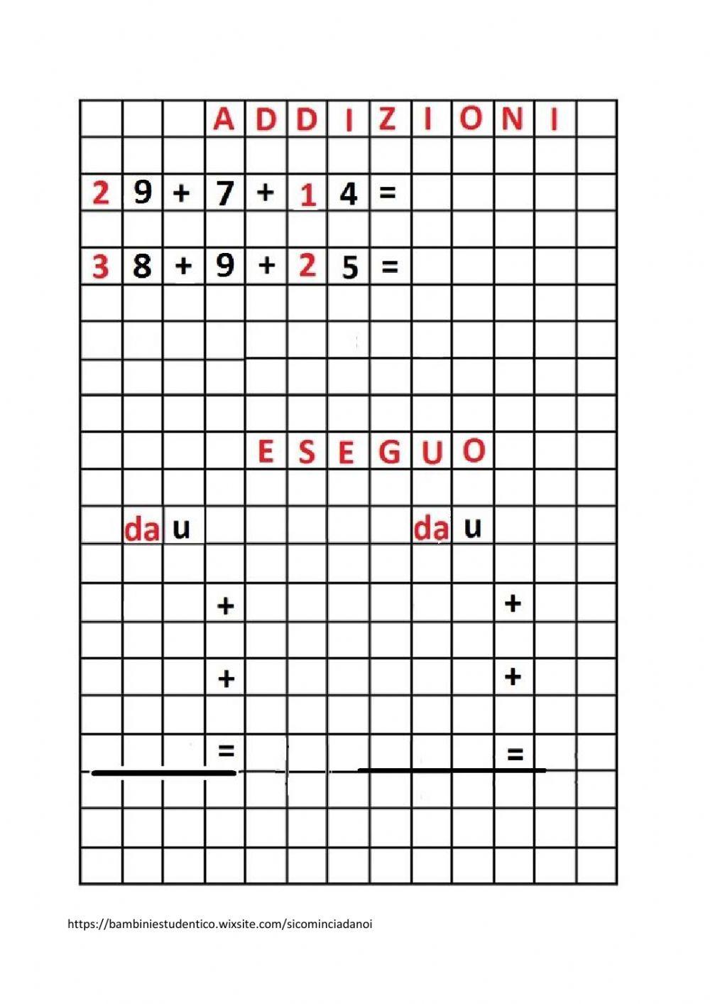 Addizioni con riporto