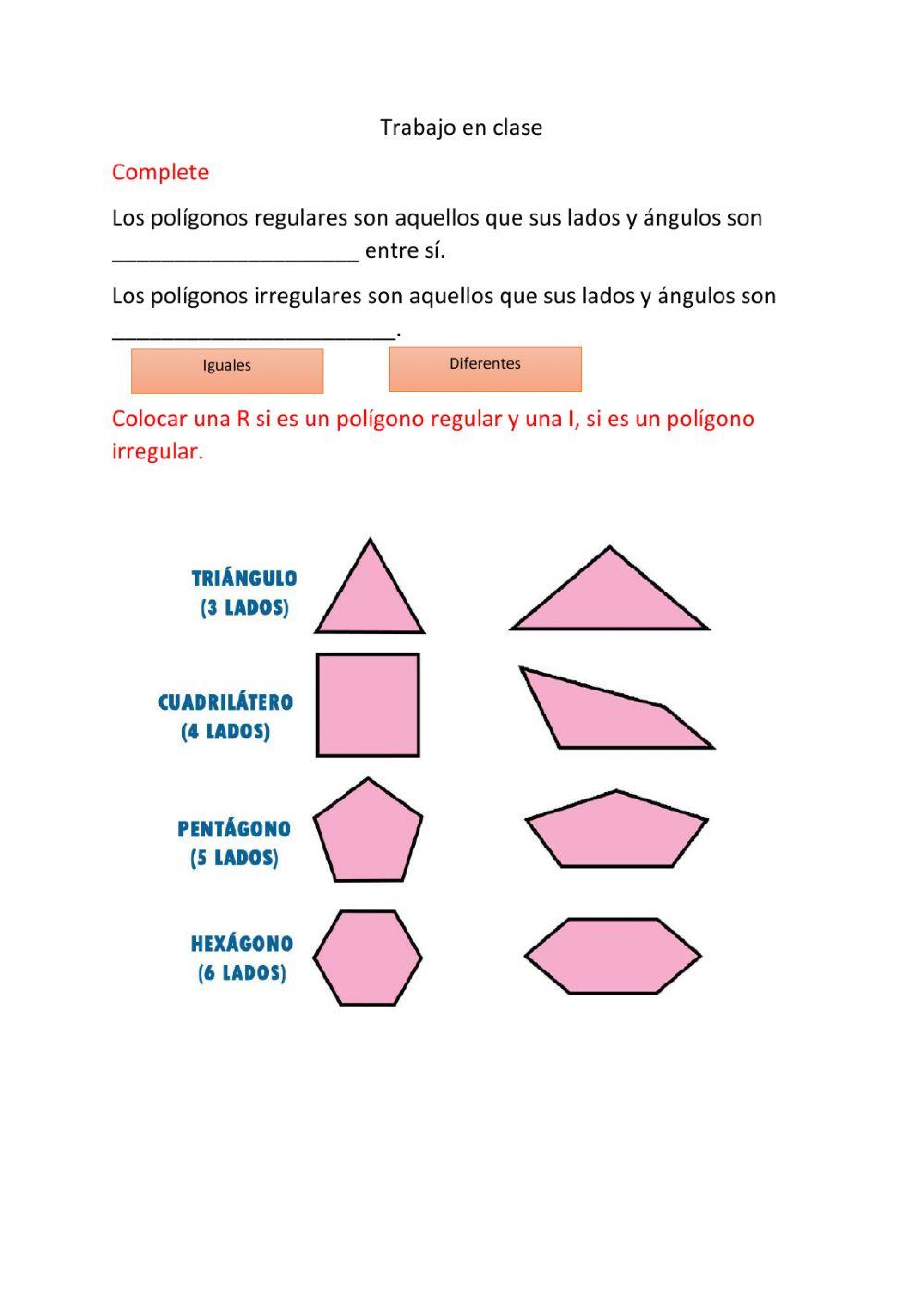 Polígonos regulares e irregulares
