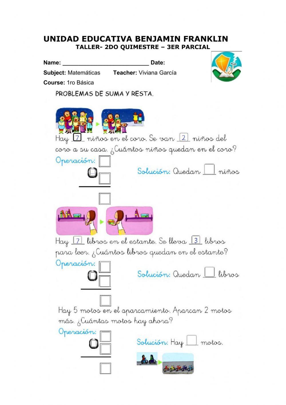 PROBLEMAS SUMAS Y RESTAS