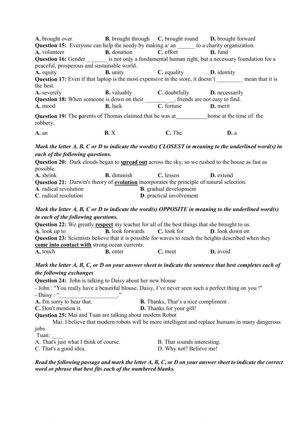 Đề thi thử THPT Quốc gia số 08