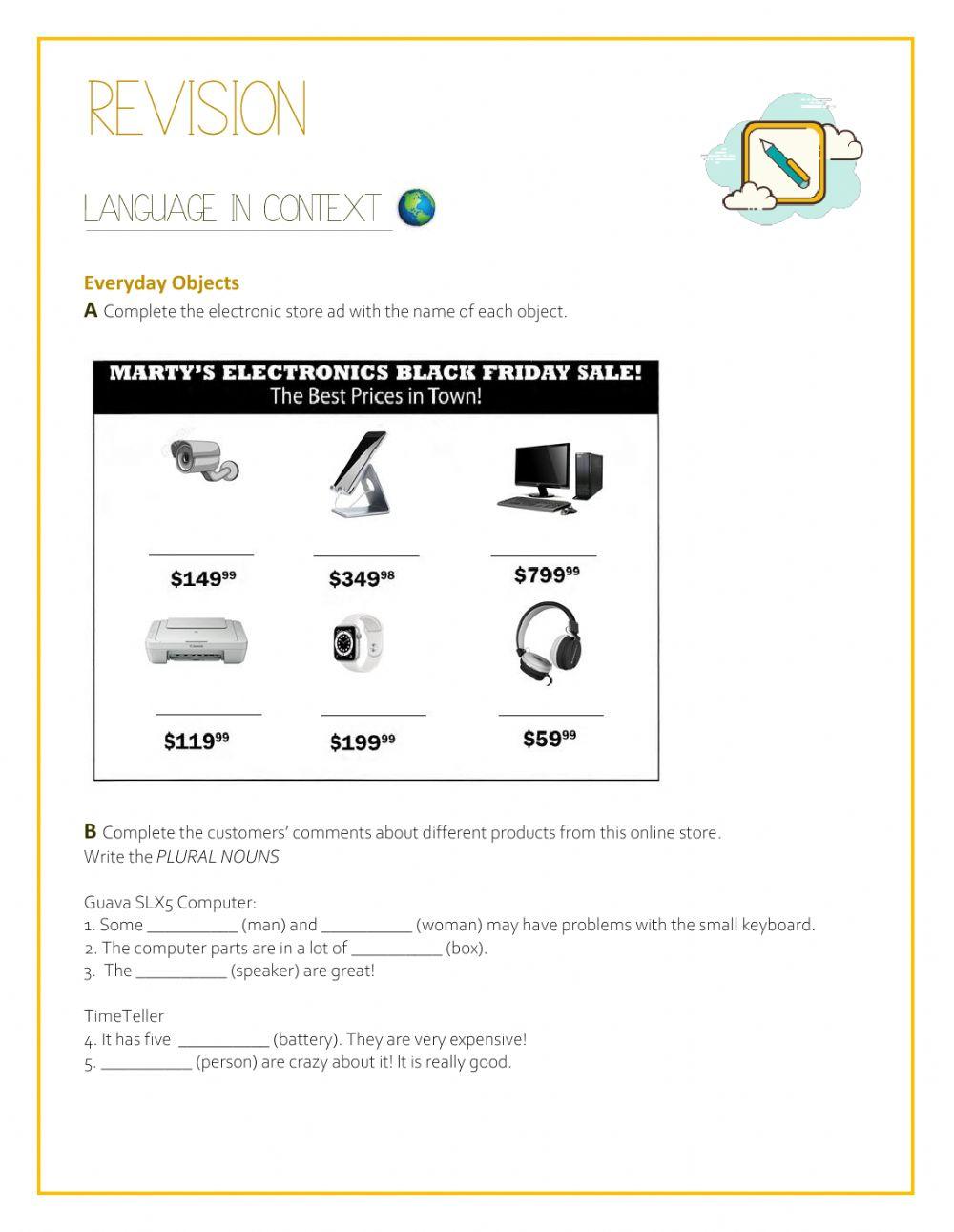 Revision - Unit 1 & 2 English File Elementary