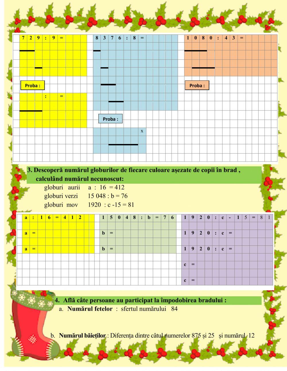 Impărtirea numerelor naturale în concentrul 0 - 1 000 000