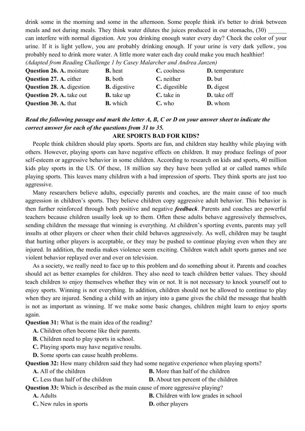 Đề thi thử THPT Quốc gia số 09