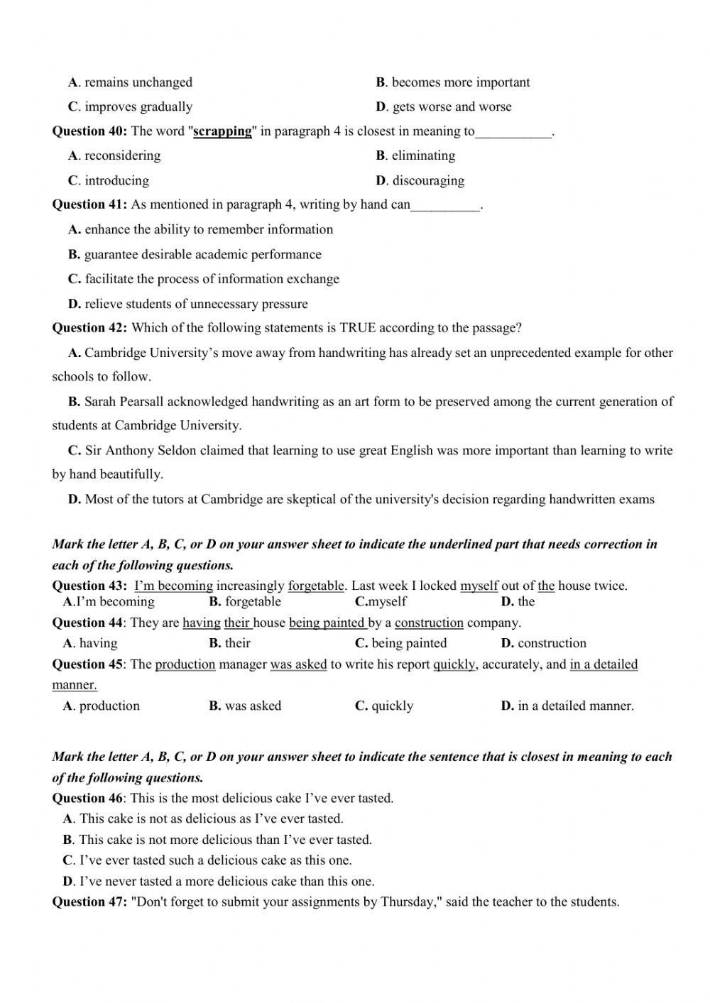 Đề thi thử THPT Quốc gia số 10