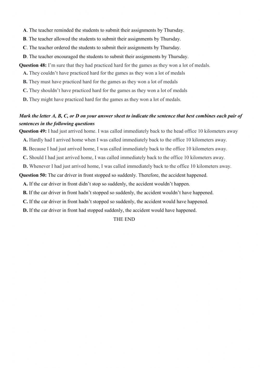 Đề thi thử THPT Quốc gia số 10