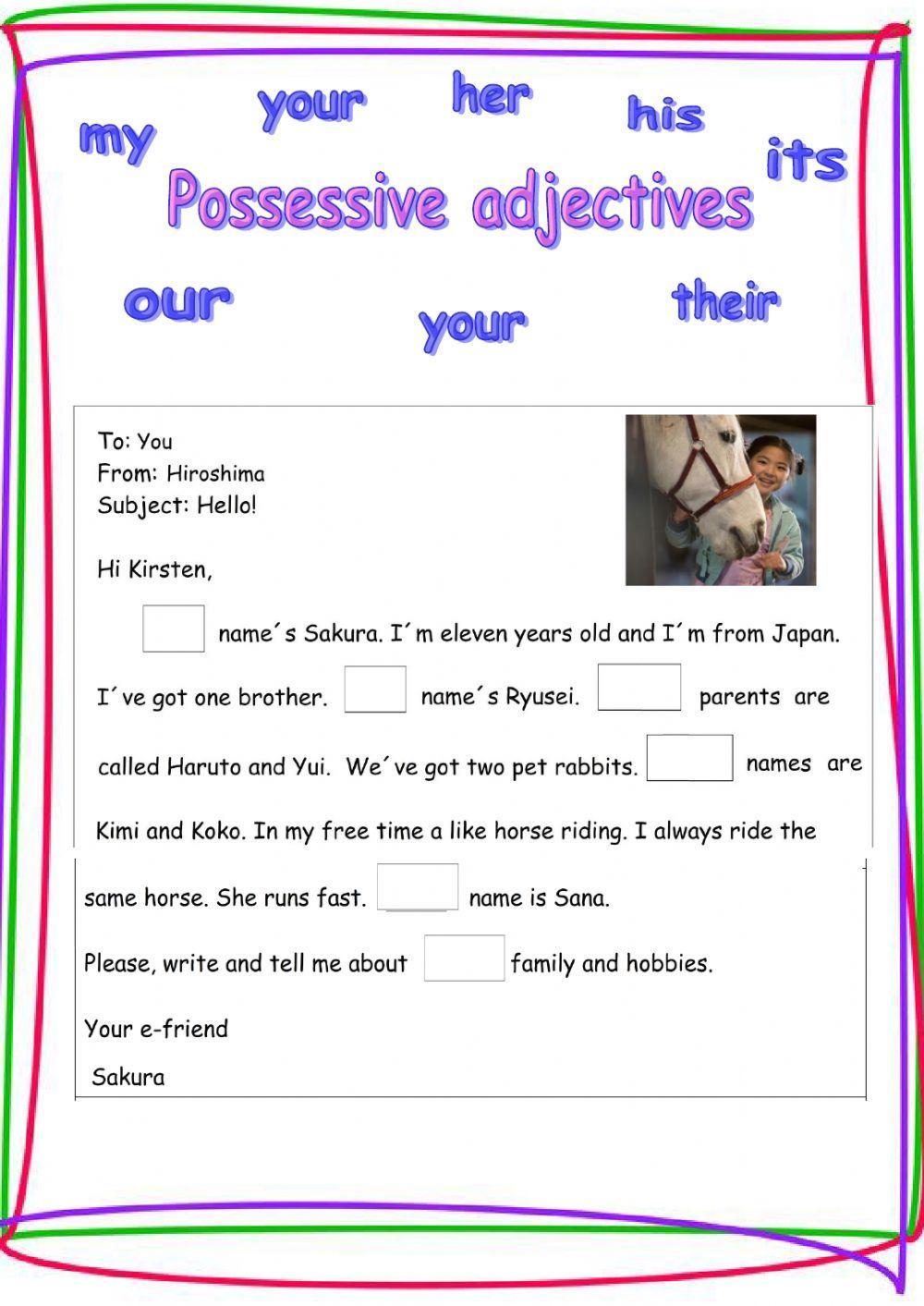 Possessive adjectives text