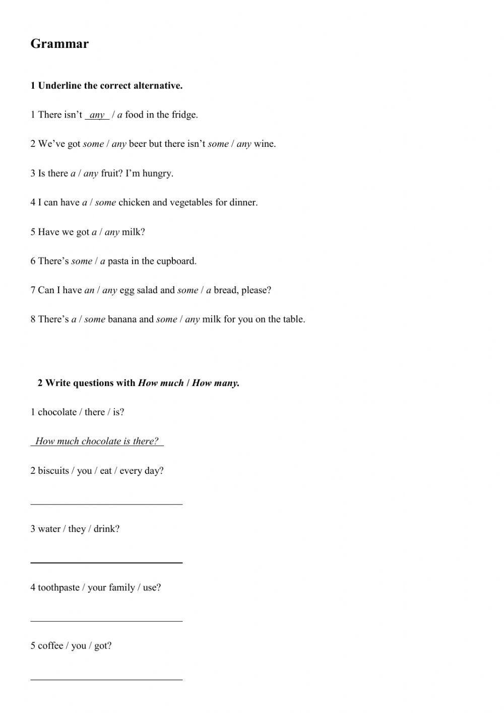 Elementary Unit 5 Test