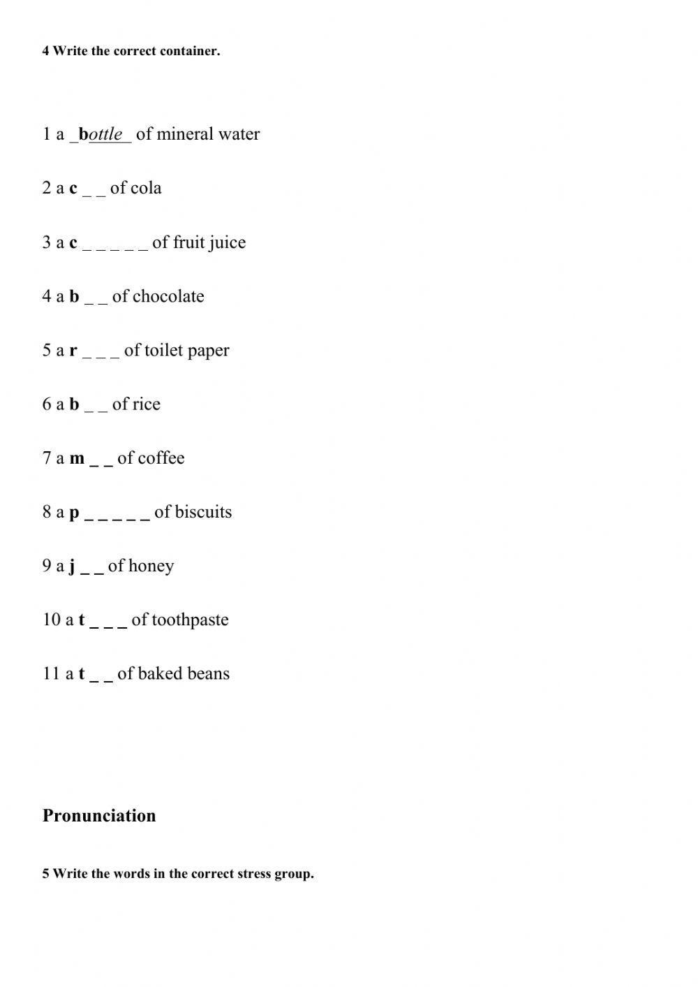 Elementary Unit 5 Test