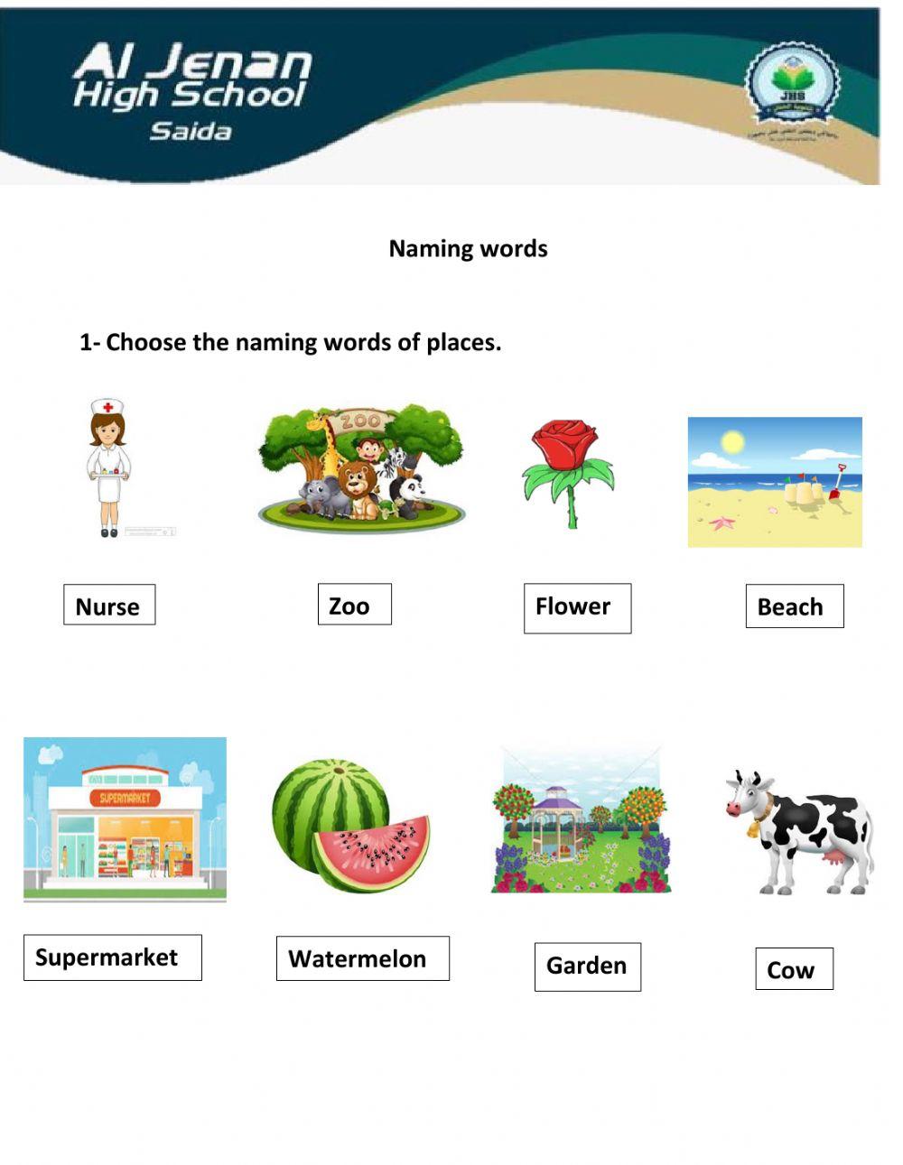 Naming Words 20