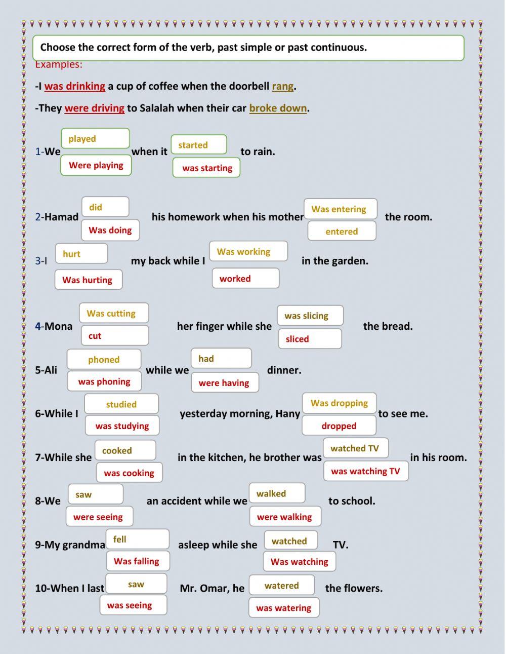 Past simple and past continuous