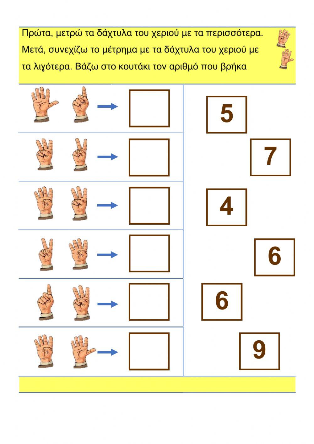 Πρόσθεση με δάχτυλα