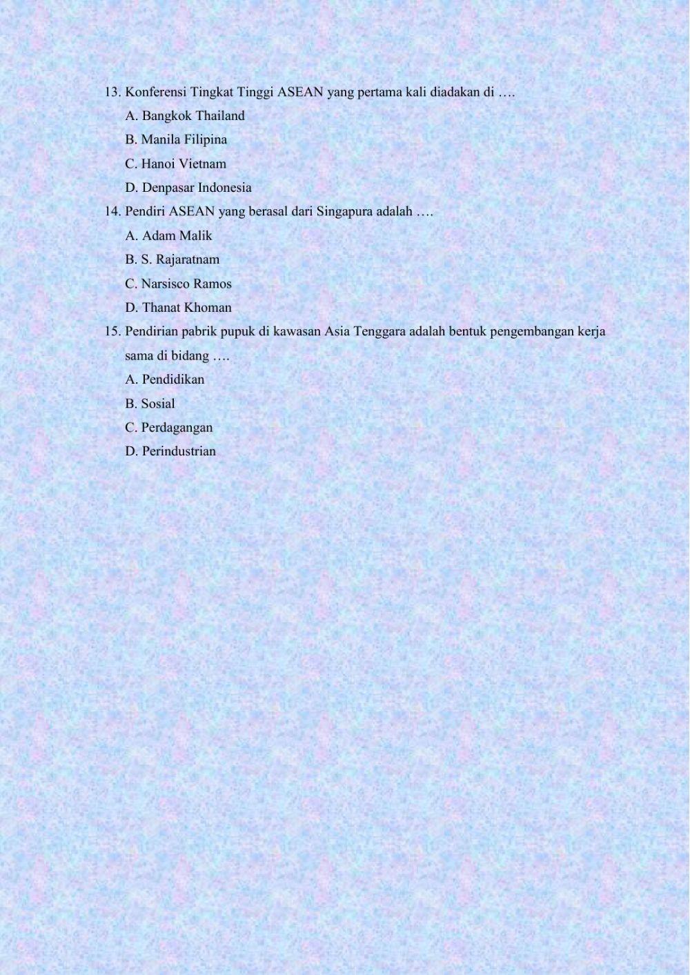 Karakteristik Negara Anggota ASEAN