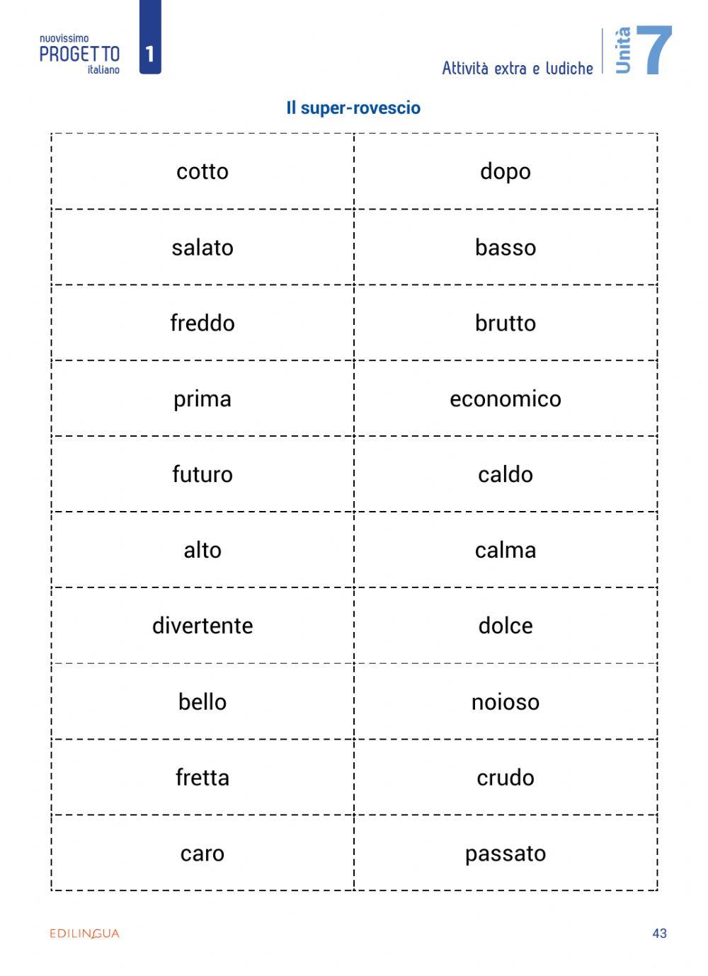 Unità 7 - attività extra e ludiche - p.42 il super-rovescio