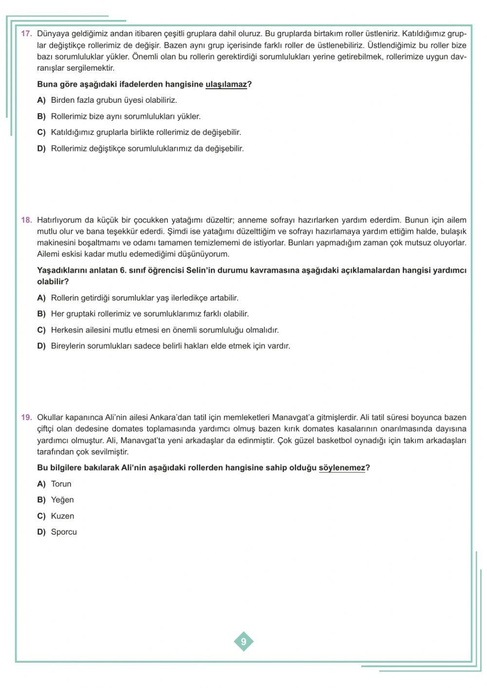 Toplum İçindeki Rollerimiz