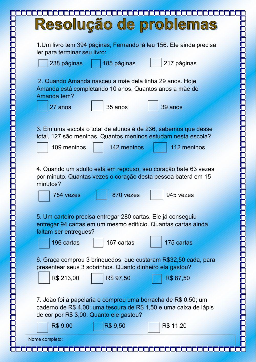 Problemas Matemáticos Problemas Matemáticos