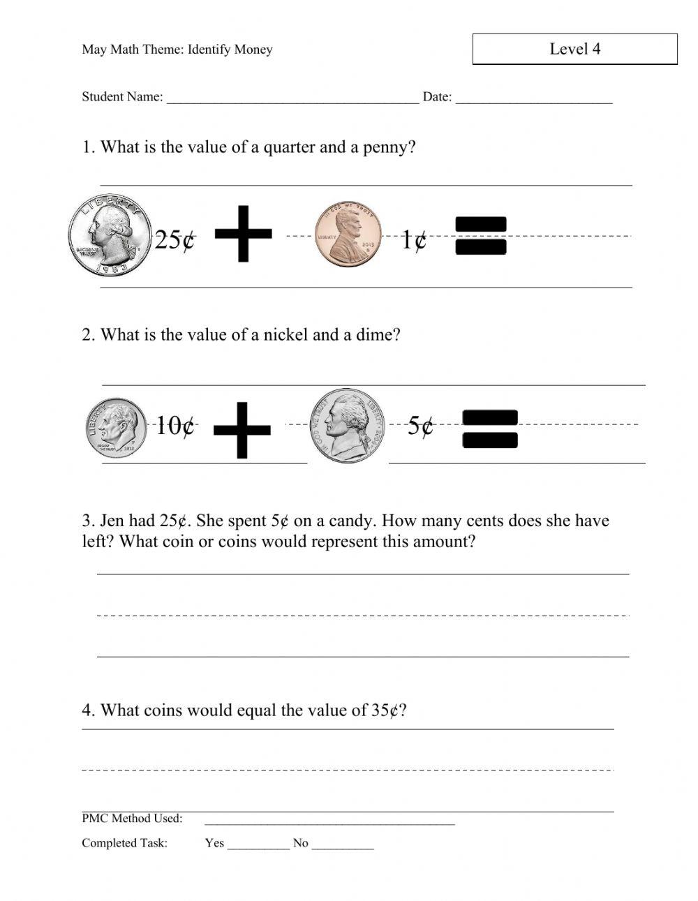 May Math assessment LEvel 4 k-2 2021