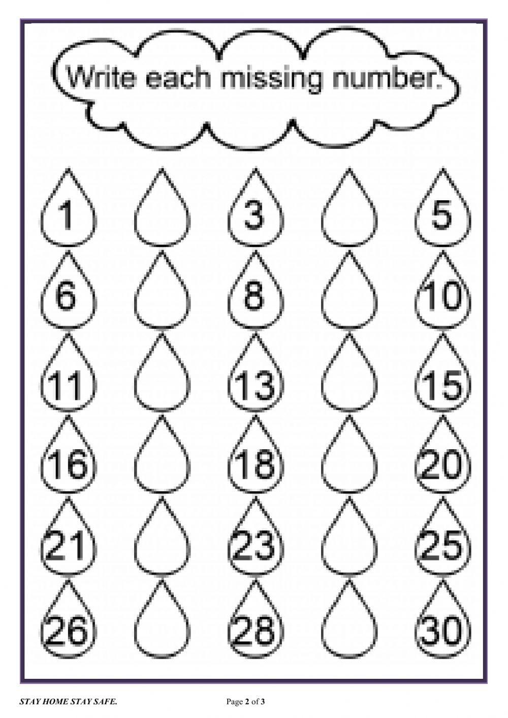 Nursery Number 1 to 30