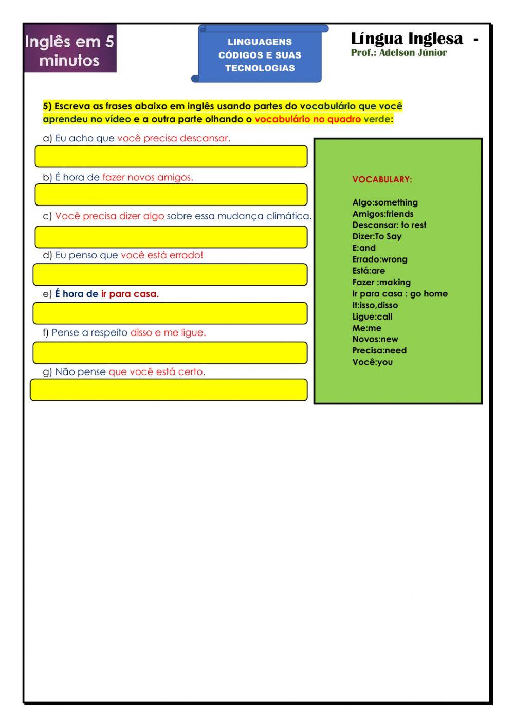 5 minutes English - leitura