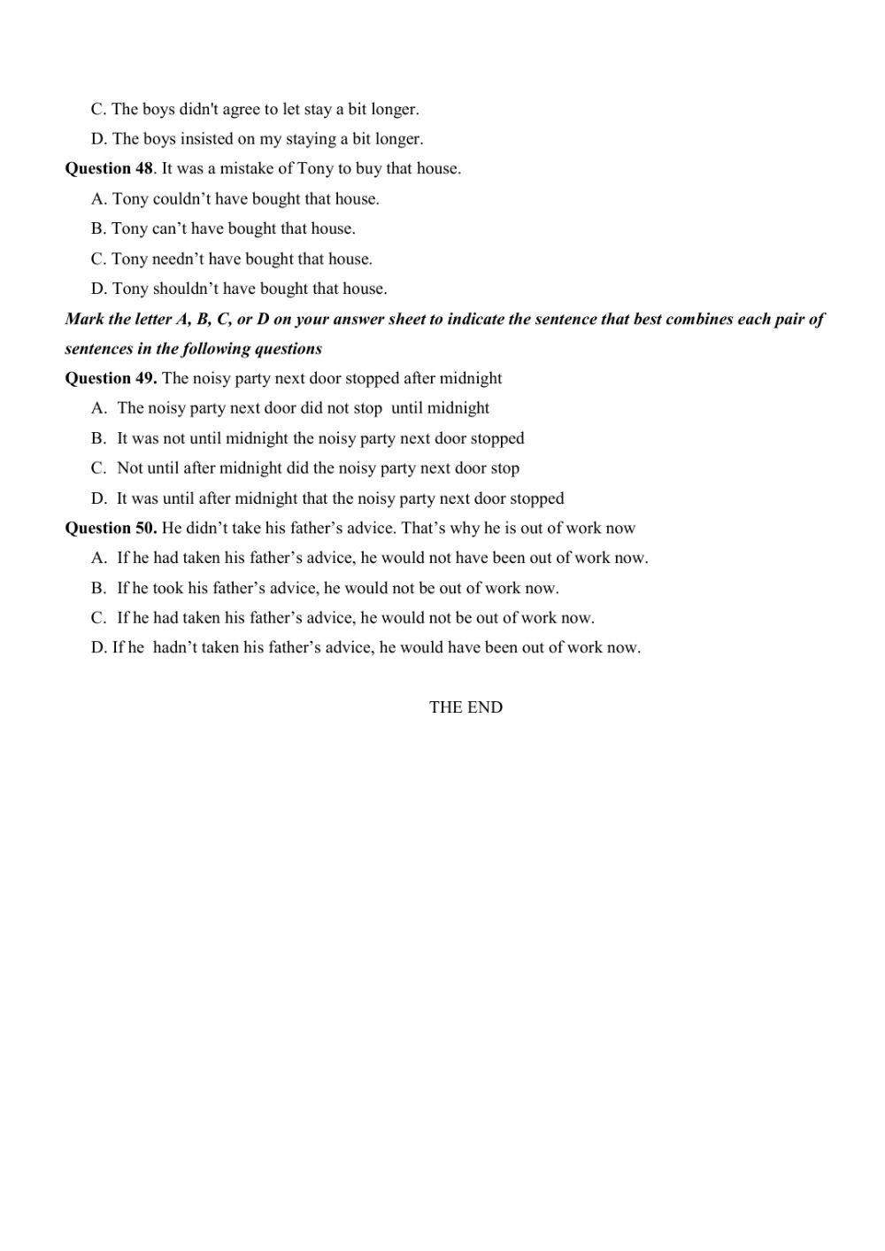 Đề thi thử Tiếng Anh THPT Quốc gia số 16