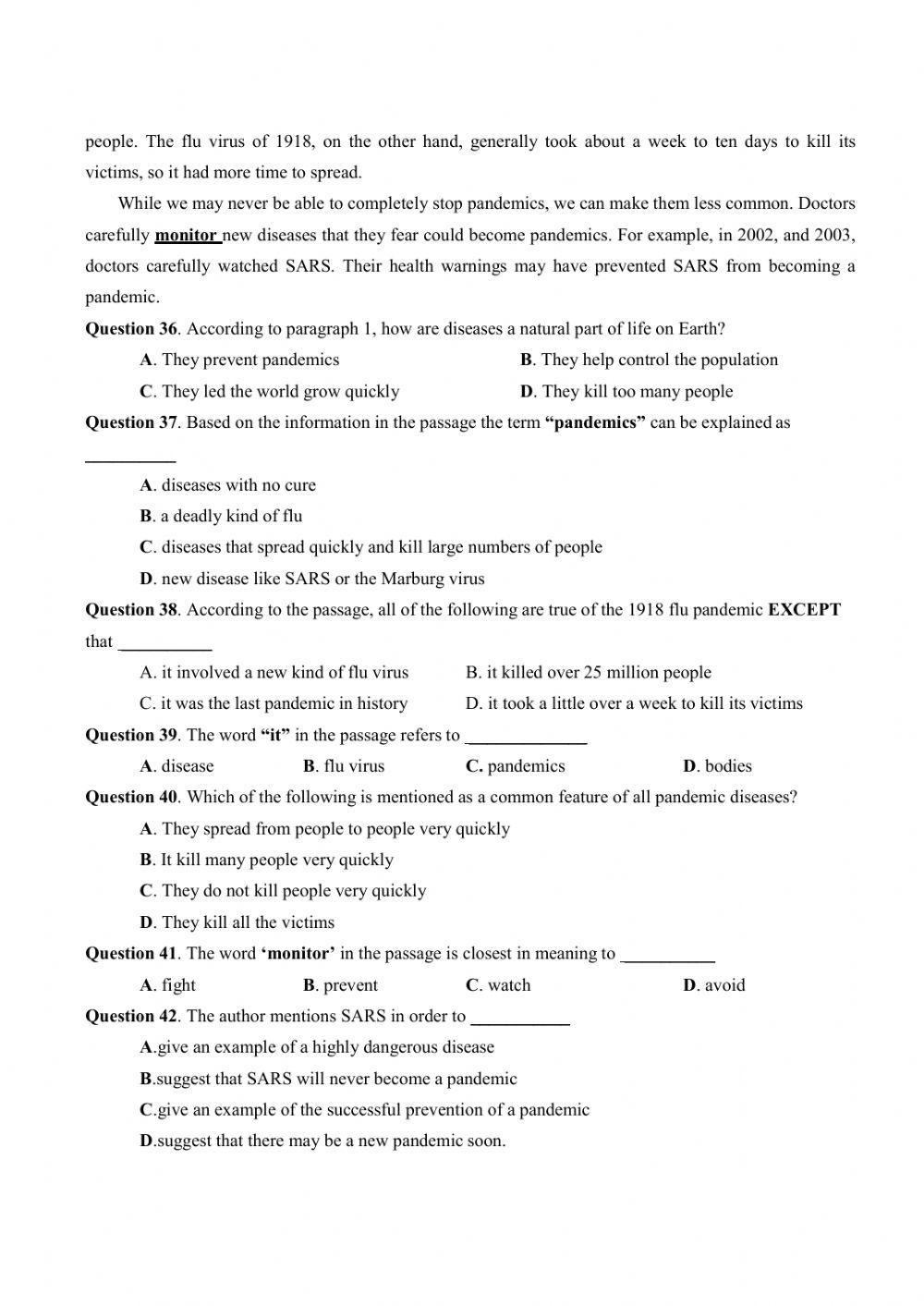 Đề thi thử Tiếng Anh THPT Quốc gia số 17