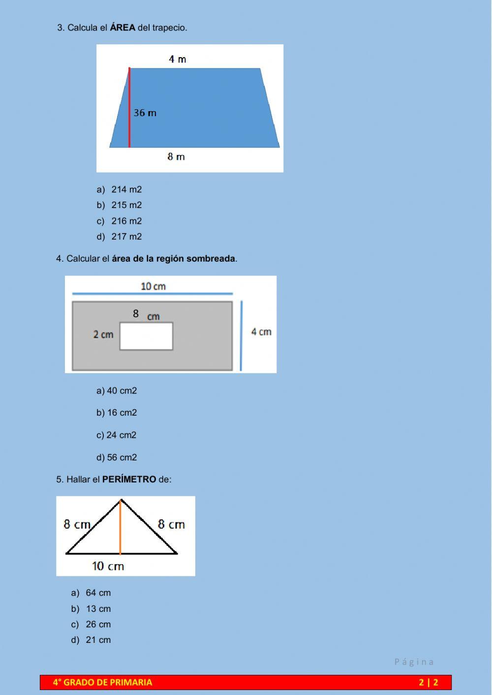 Áreas y perimetros 2