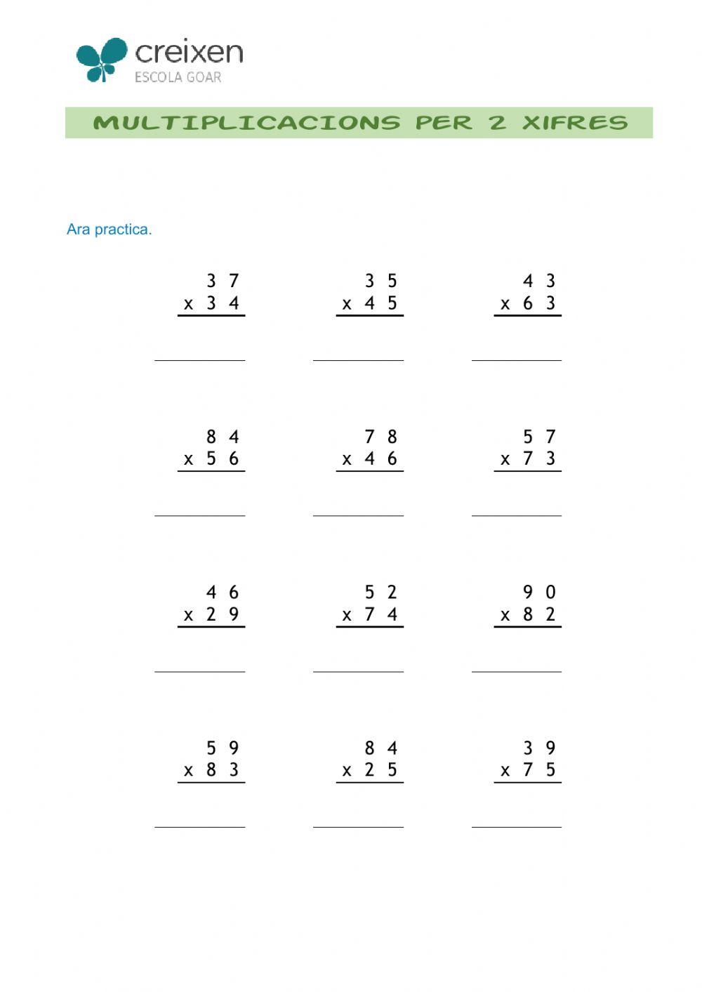 Multiplicacions per 2 xifraES