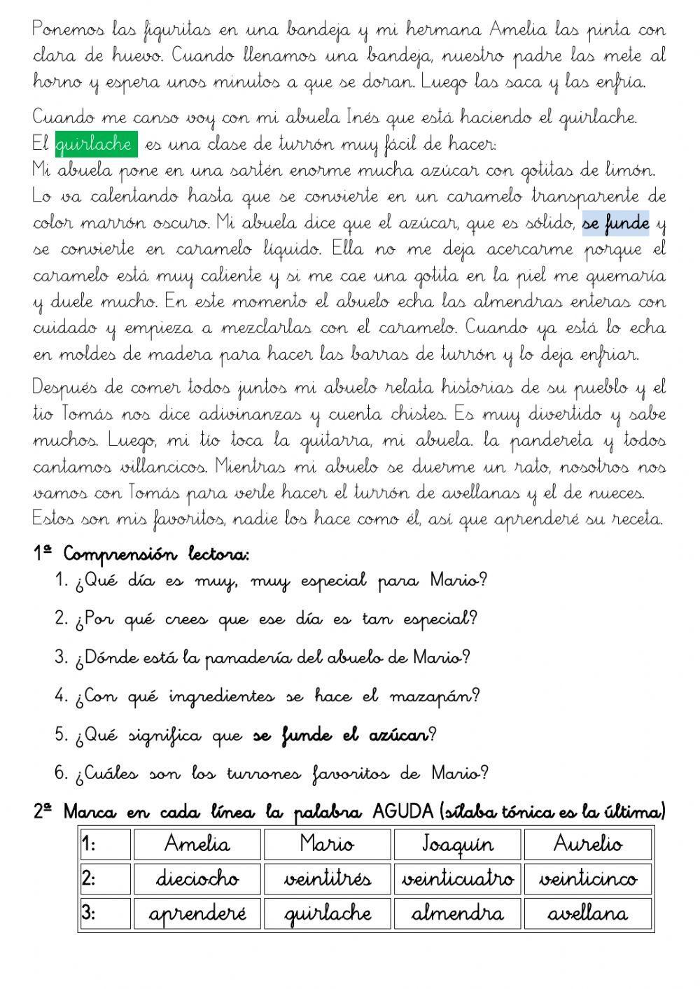 Comprensión lectora 3º EP 09 Navidad - repaso