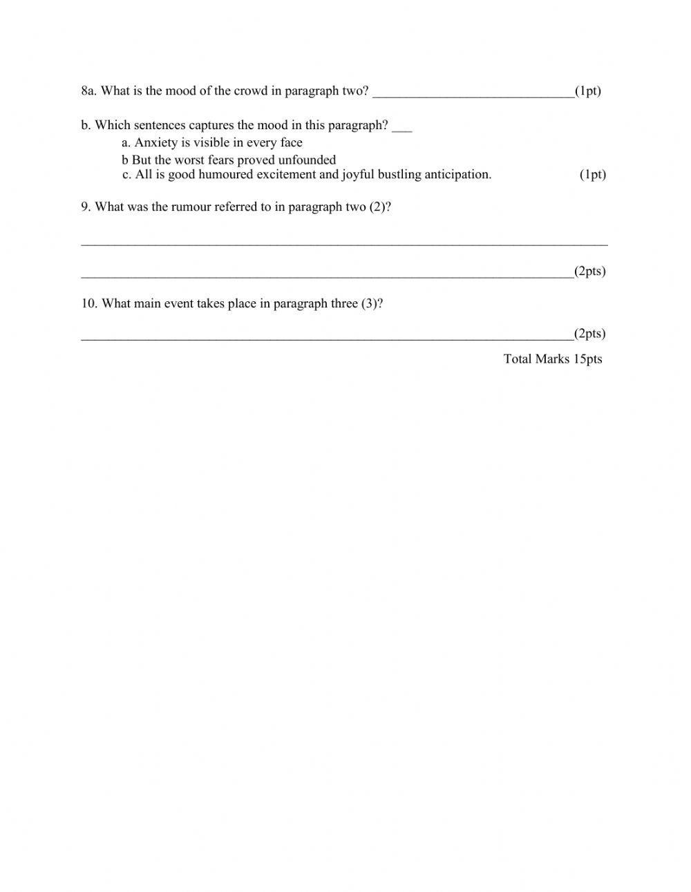 Reading Comprehension