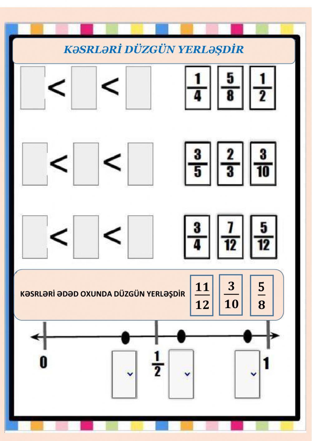 Kəsrlərin müqayisəsi