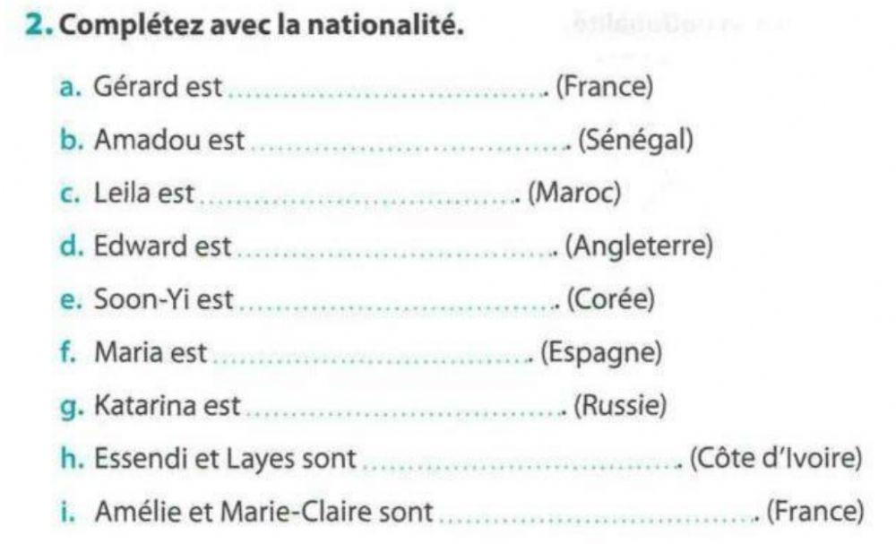 Les nationalités