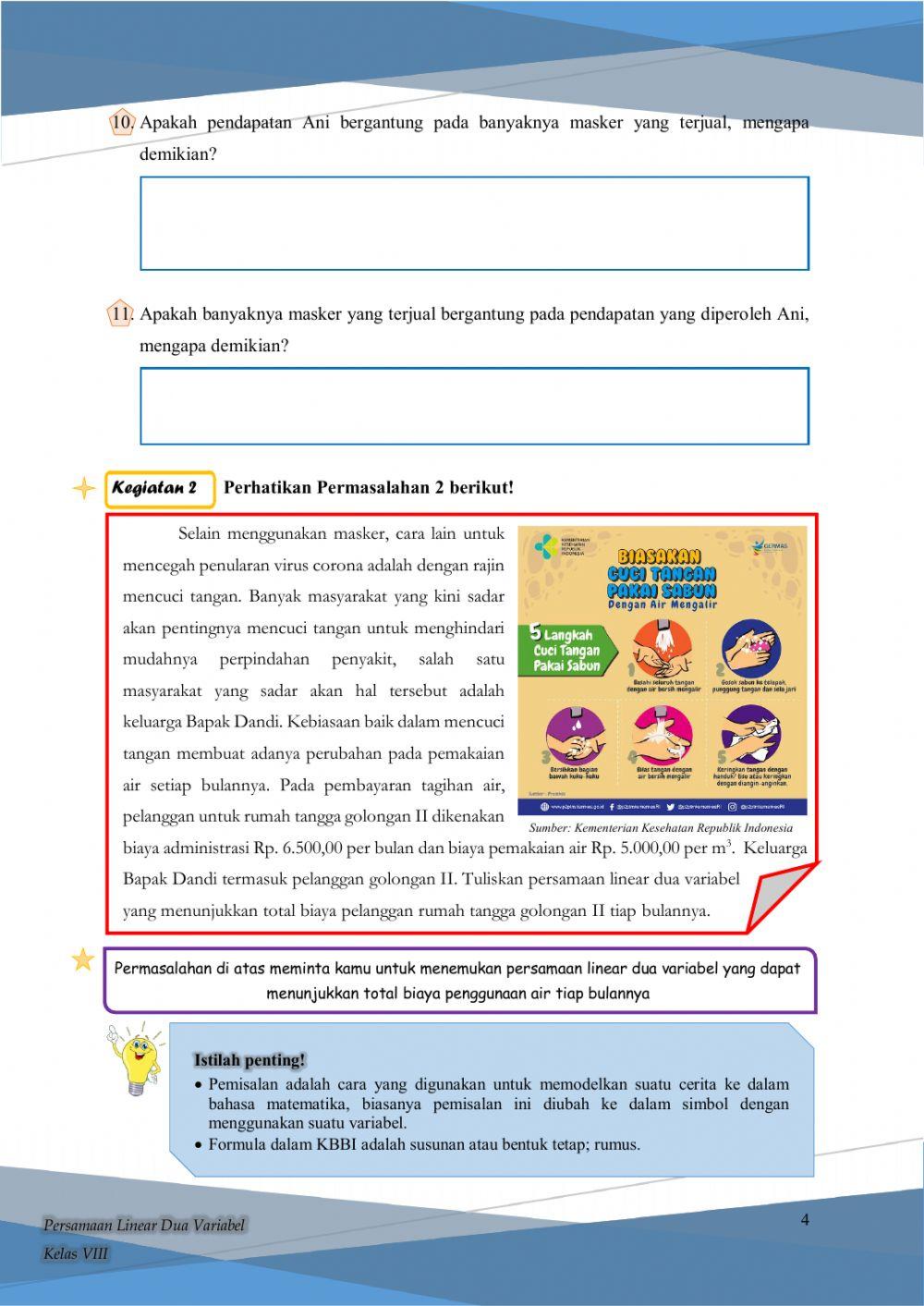 LKPD 1.. Sistem Persamaan Linear Dua Variabel (SPLDV)