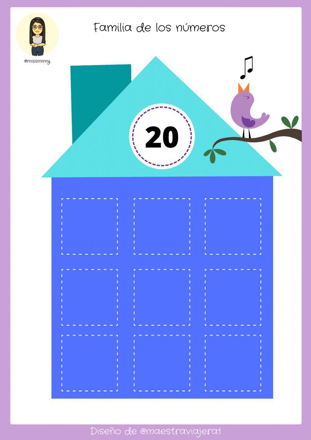 Familias de los números del 20 al 90