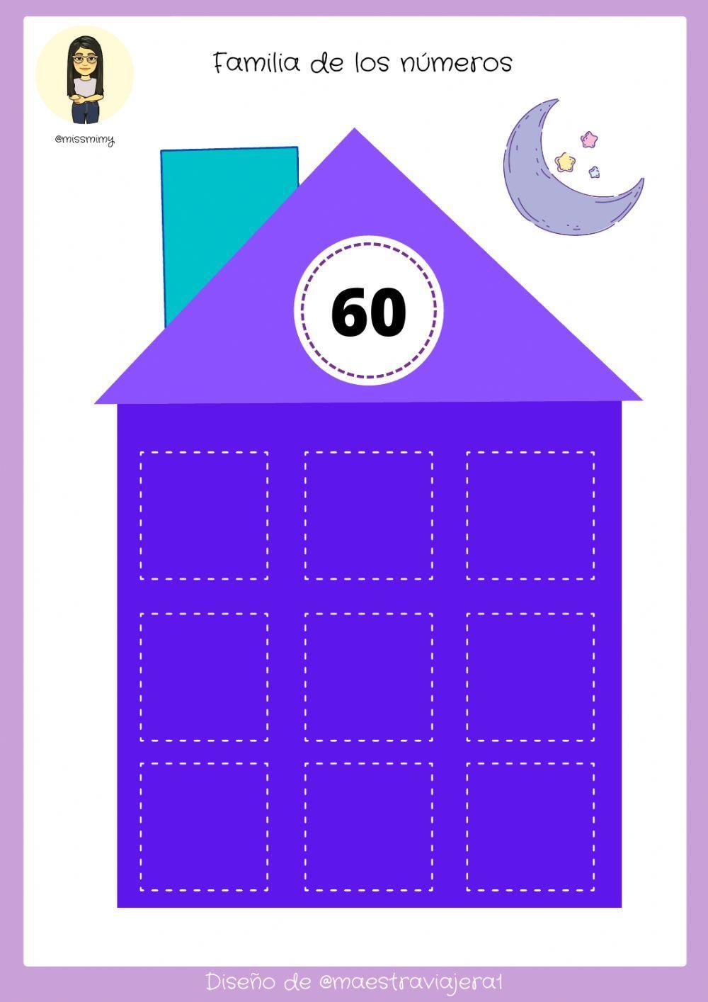 Familias de los números del 20 al 90