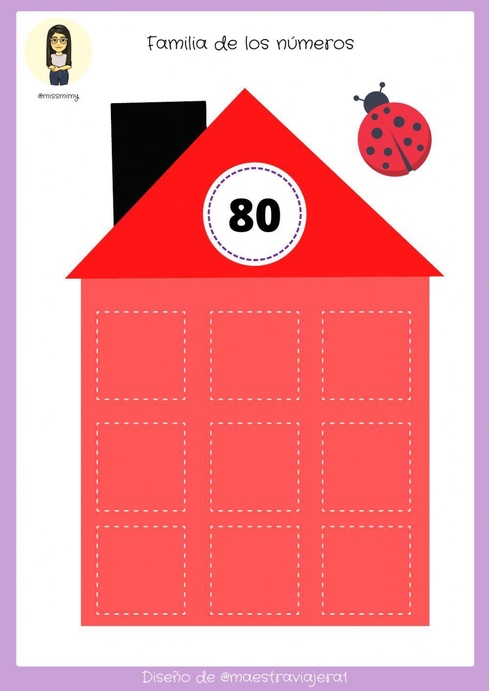 Familias de los números del 20 al 90