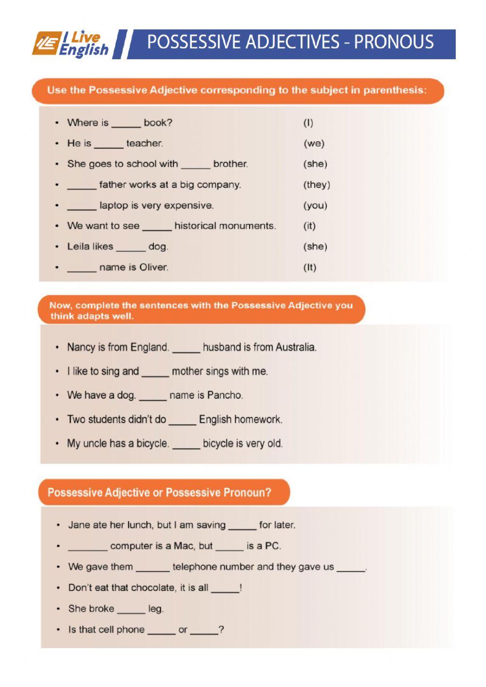 WORKSHEETS INTERMEDIATE 1 