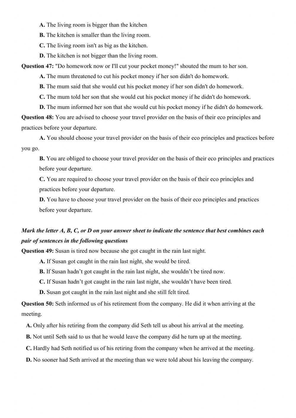 Đề thi thử Tiếng Anh THPT Quốc gia số 26
