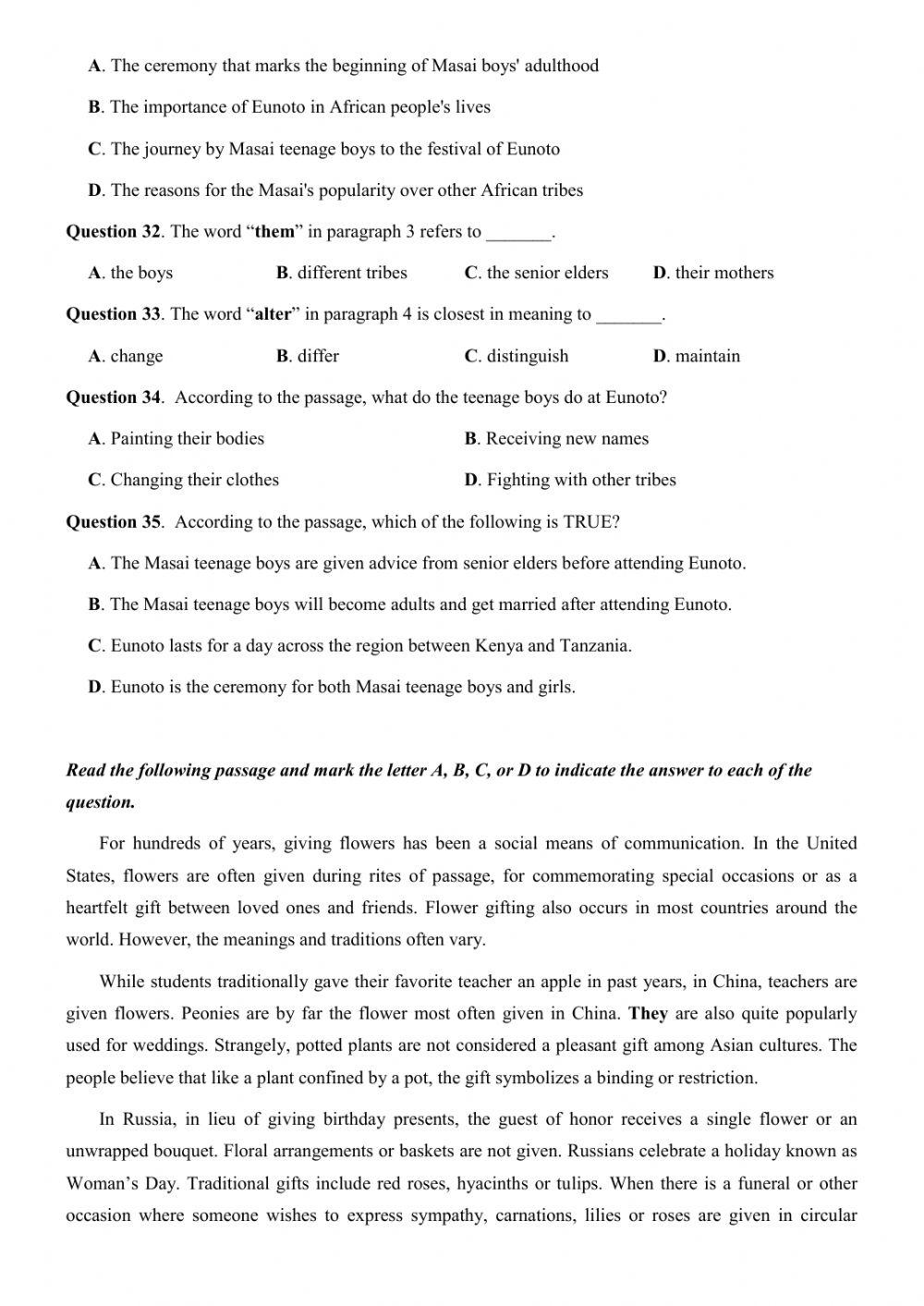 Đề thi thử Tiếng Anh THPT Quốc gia số 27