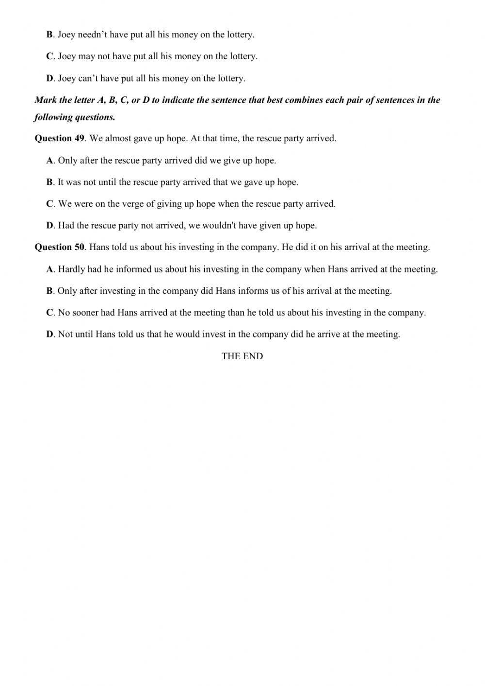 Đề thi thử Tiếng Anh THPT Quốc gia số 27